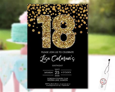 Blank 18th Birthday Invitation Templates Printable Free